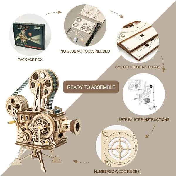 3D Puzzle - Hand Crank Projector