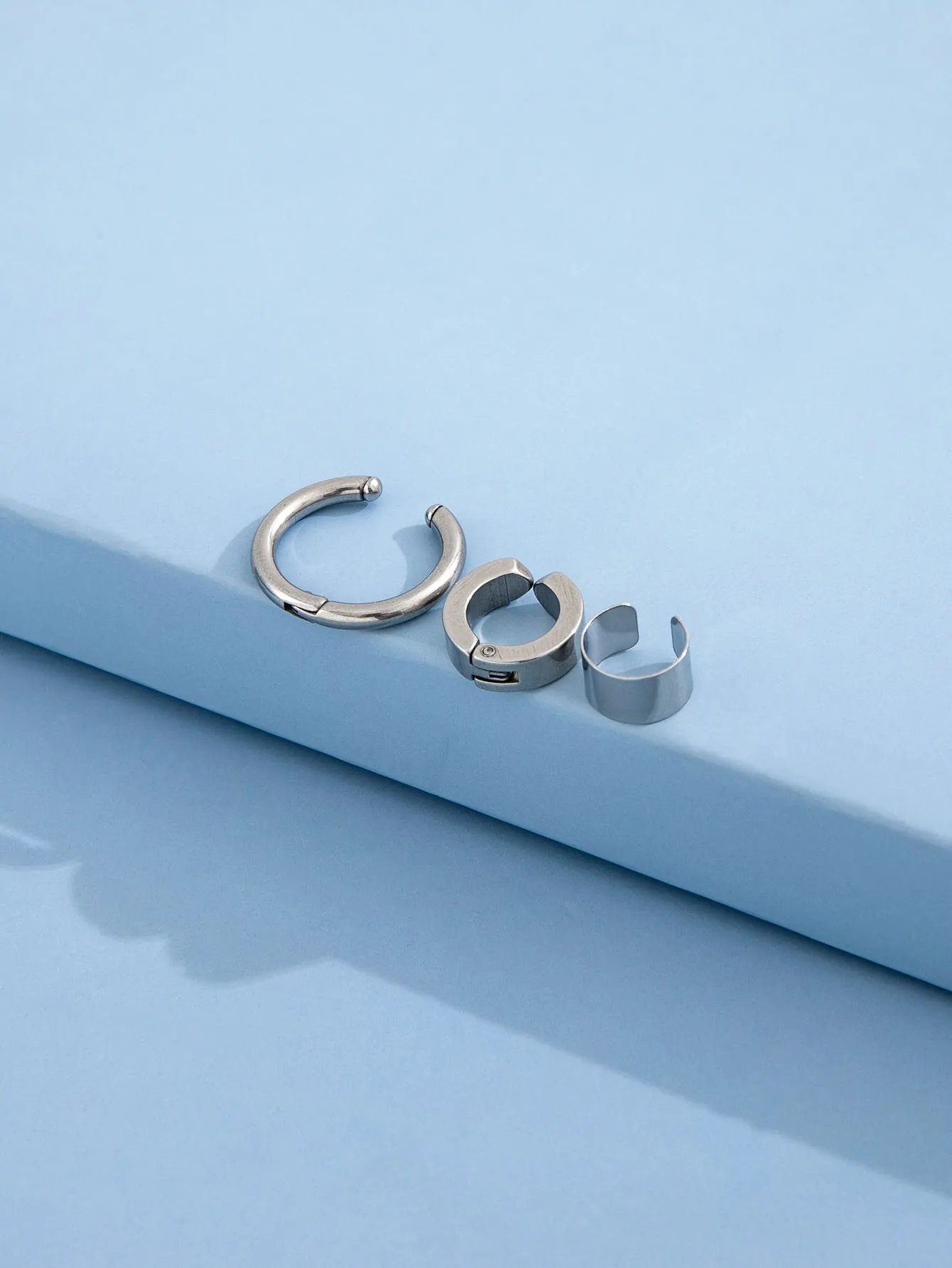 3pcs Simple Ear Cuff - Silver- FD ⚡