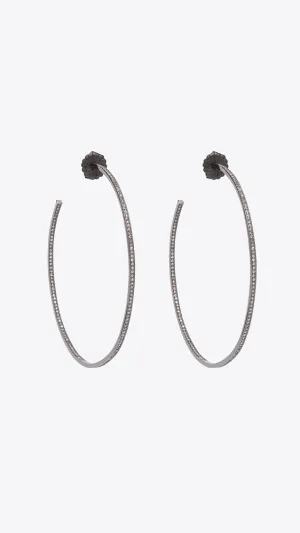 3" Hoops Set in Oxidized Sterling Silver