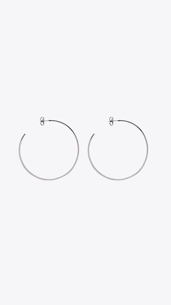 3" Hoops Set in Oxidized Sterling Silver
