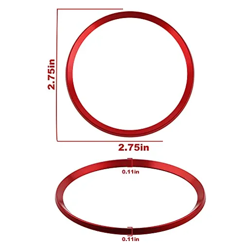 4PCS Car Wheel Center Caps Hub Rings for Audi Car Accessories Trims, Compatible for Audi Q5/Q3/Q7/Q2L/Q5L/A3/A4L/A6L Wheel Hub Accessories, Aluminum Alloy Wheel Caps Decoration Rings Full Set (Red)
