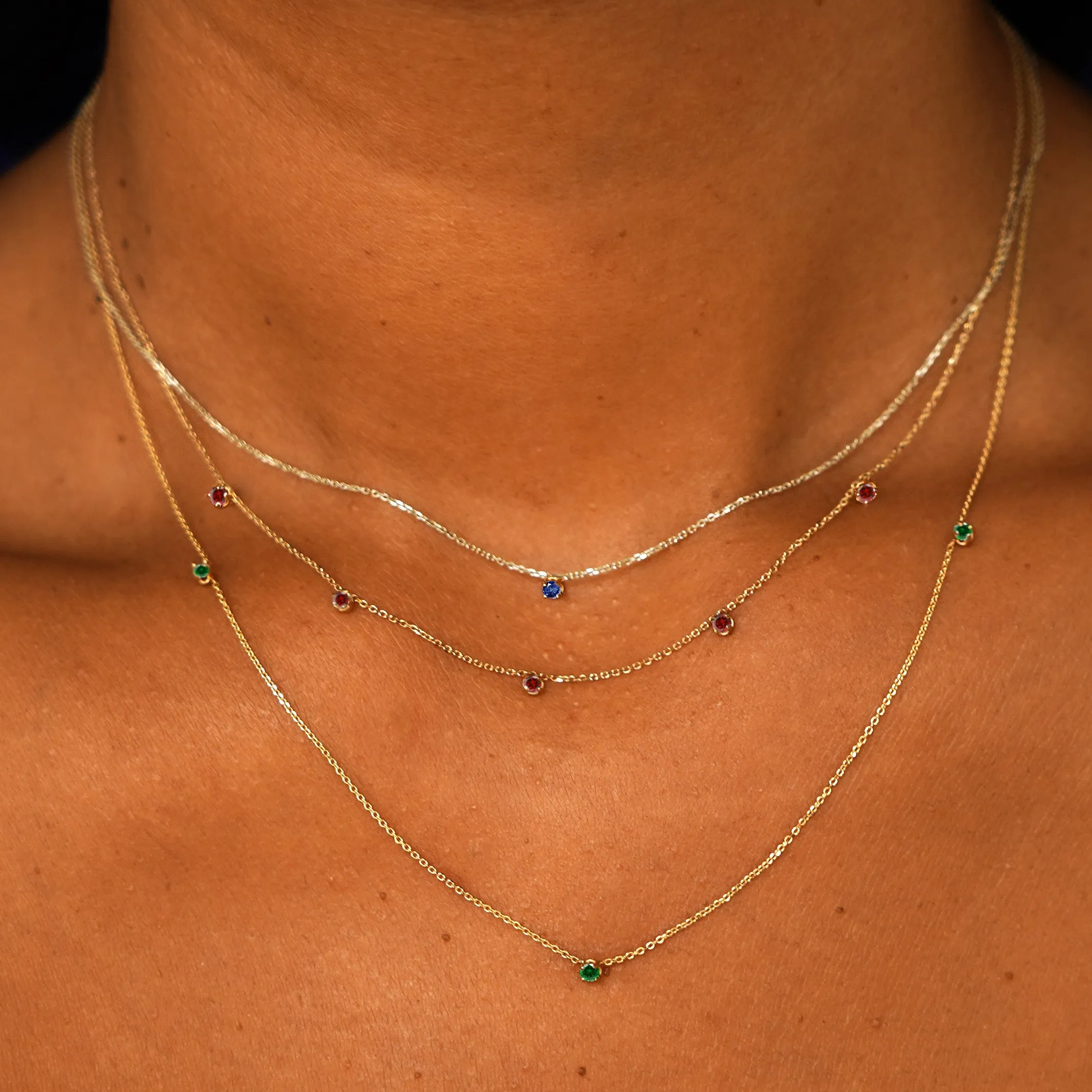 5 Gemstone Cable Necklace