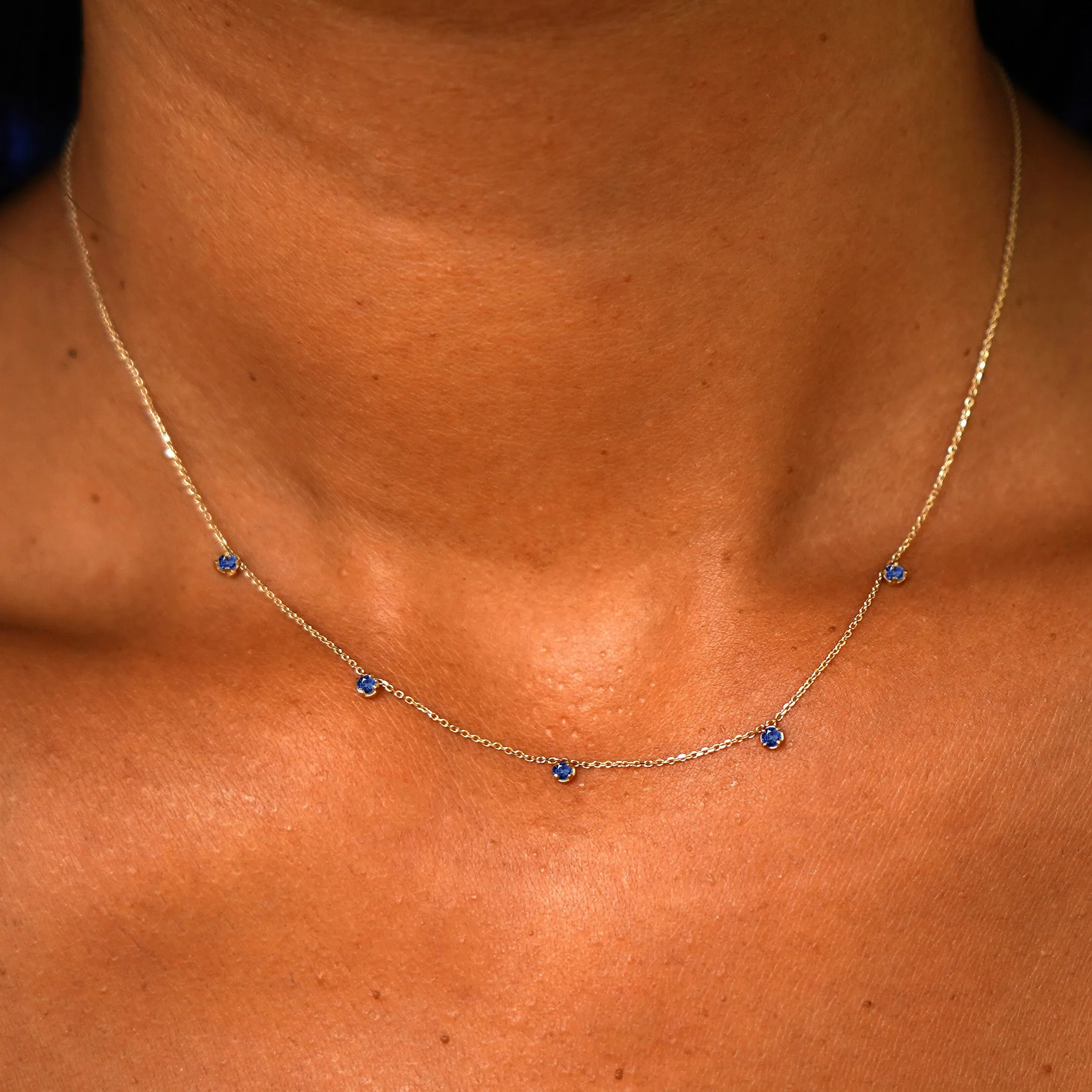 5 Gemstone Cable Necklace
