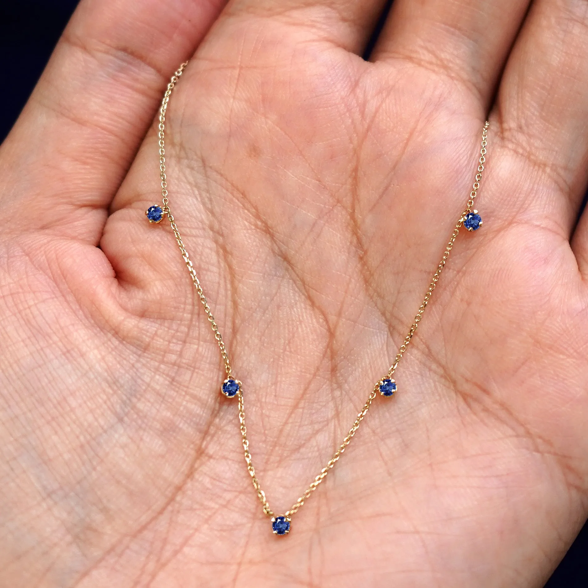 5 Gemstone Cable Necklace