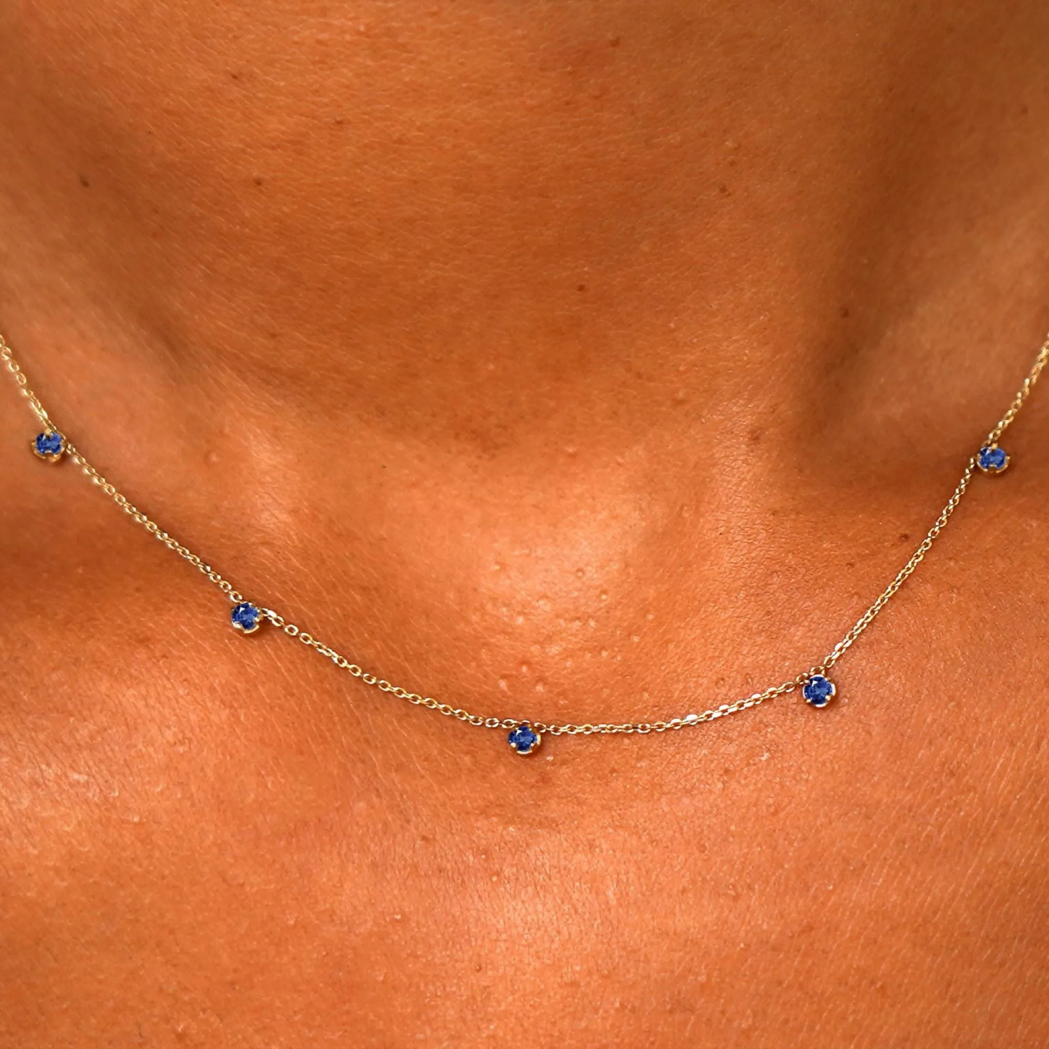5 Gemstone Cable Necklace