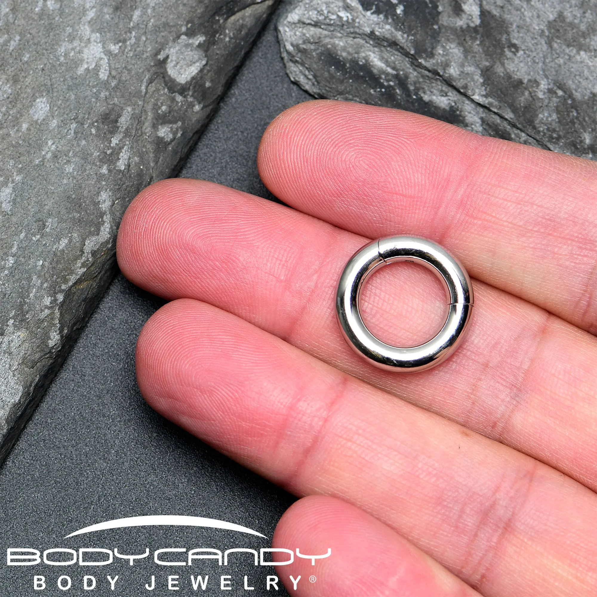 6 Gauge 1/2 316L Surgical Steel Precision Hinged Segment Hoop