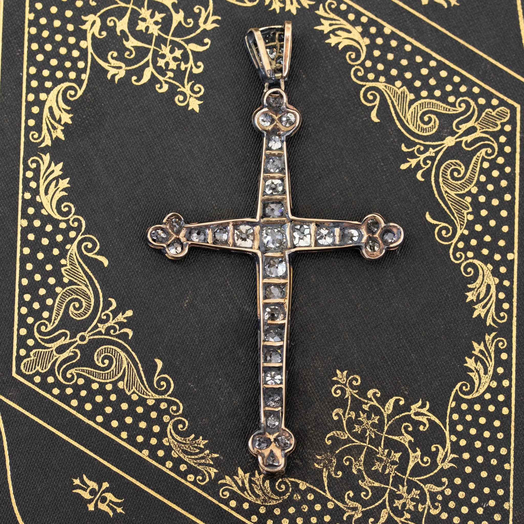 8.05ctw Antique Victorian Diamond Cross Pendant