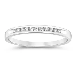 9ct White Gold Diamond Channel Eternity Ring