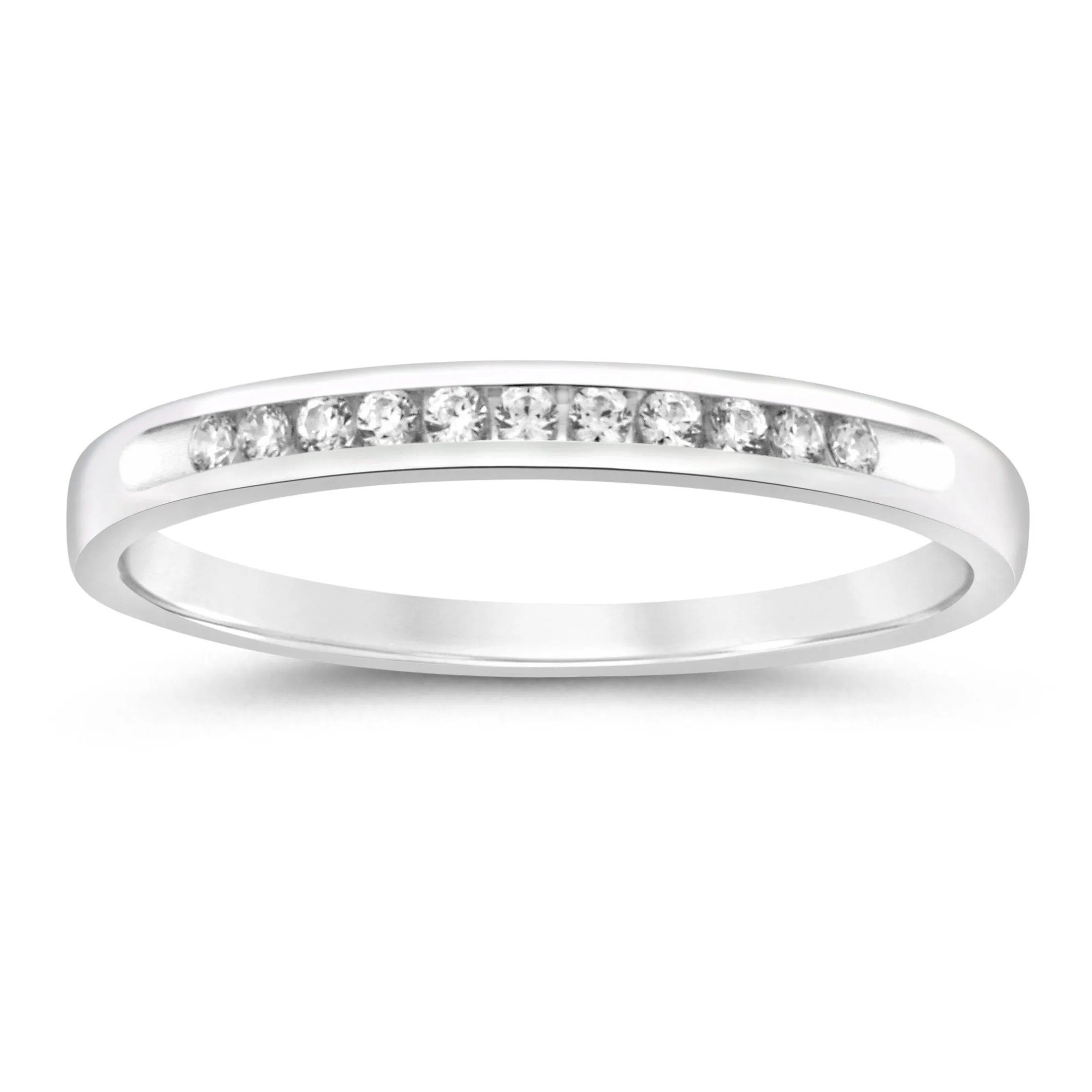 9ct White Gold Diamond Channel Eternity Ring