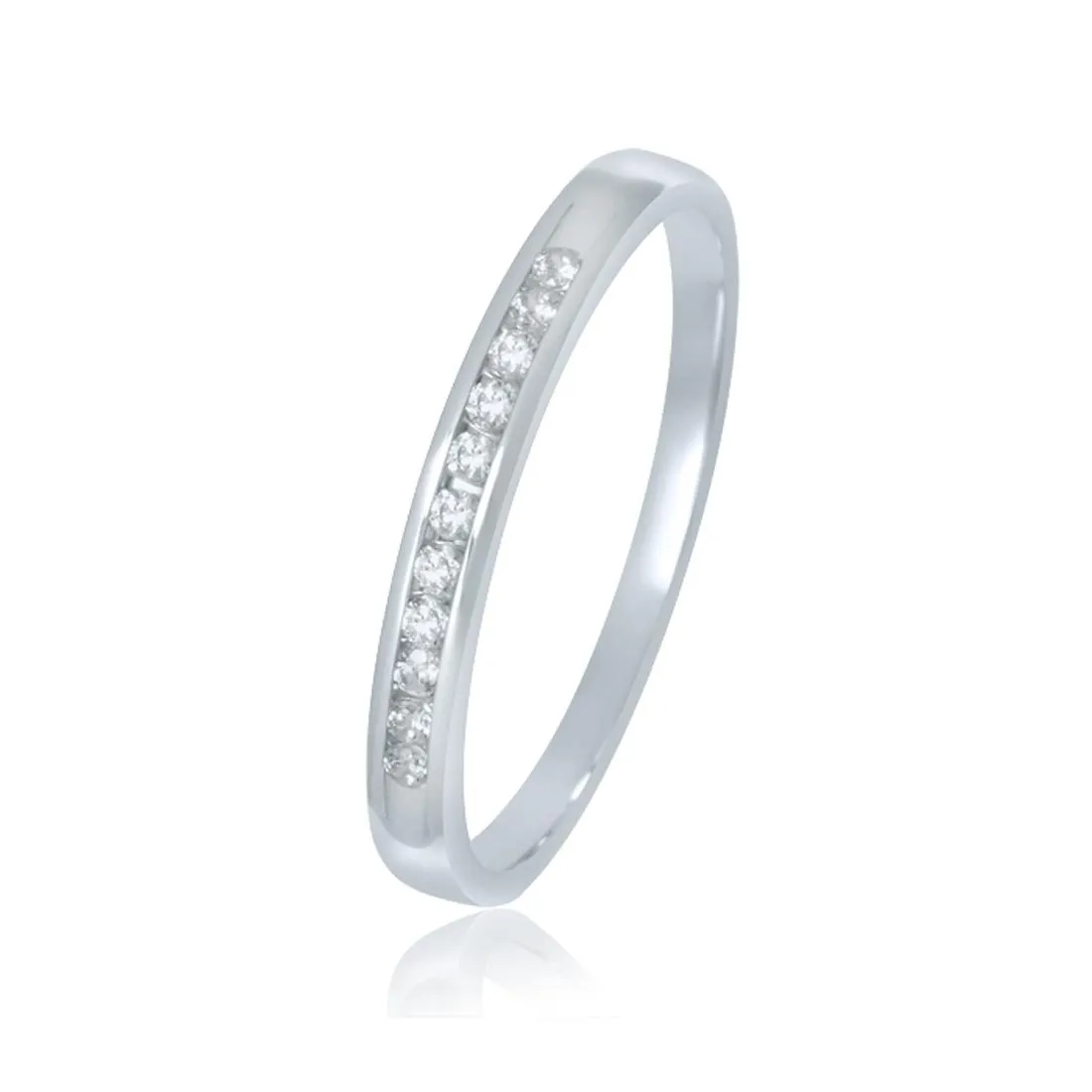 9ct White Gold Diamond Channel Eternity Ring