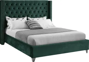 Aiden Green Velvet Full Bed