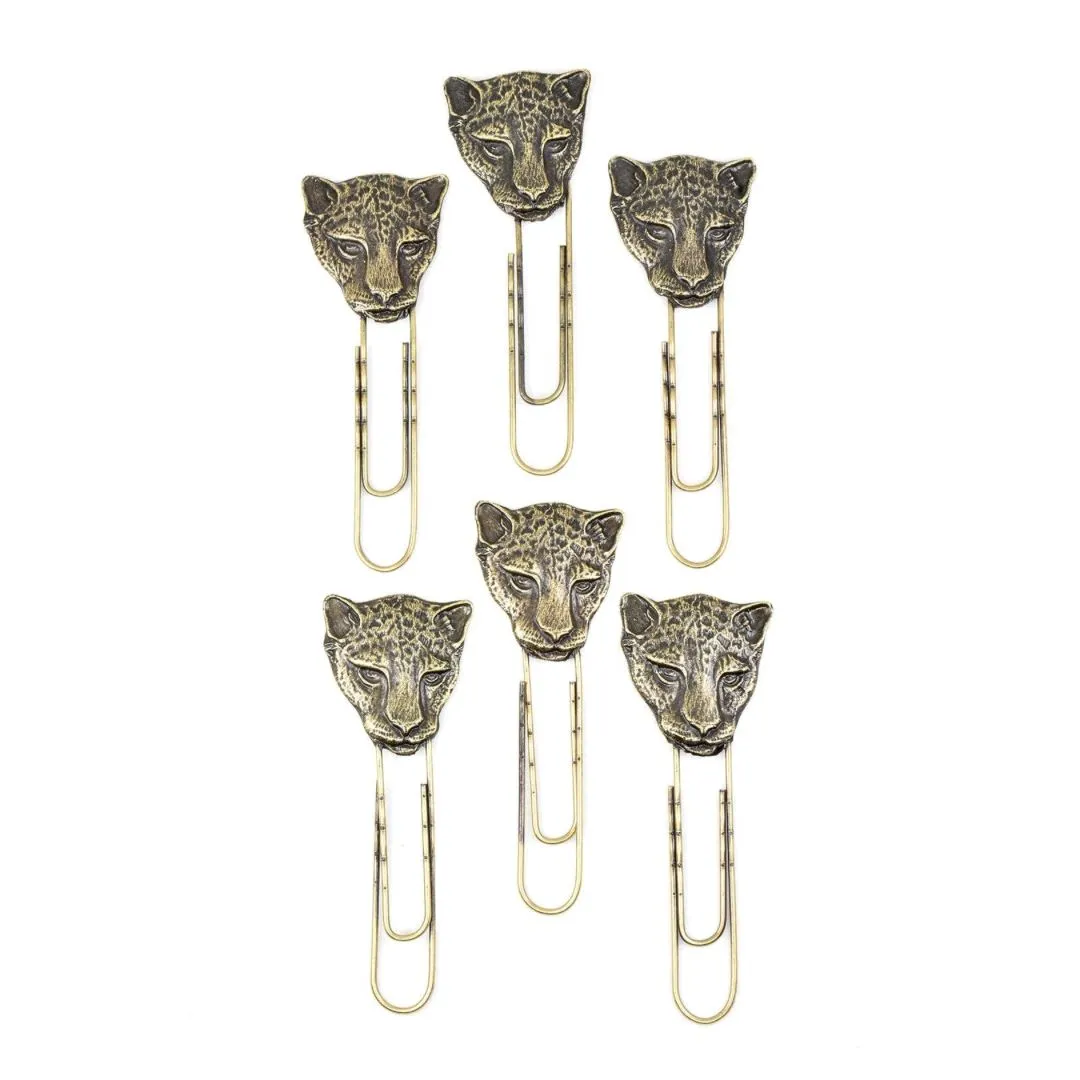 Akija™ Kruger Cheetah Oversized Paper Clips - Set of 6