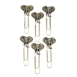 Akija™ Kruger Elephant Oversized Paper Clips - Set of 6