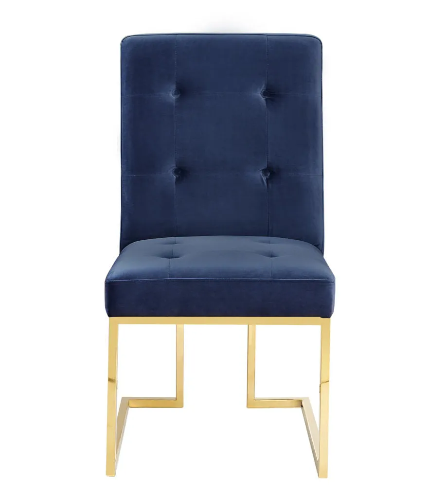 Akiko Navy Velvet Chair - Set of 2