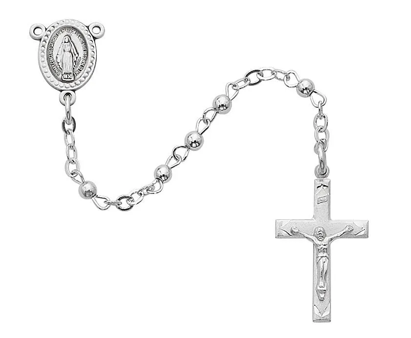 All Sterling Silver Rosary (3mm)