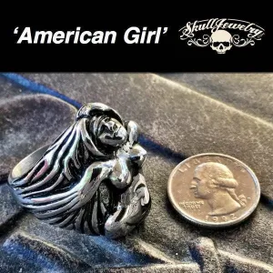 American Girl -Stainless Steel Nude Female Ring (672)
