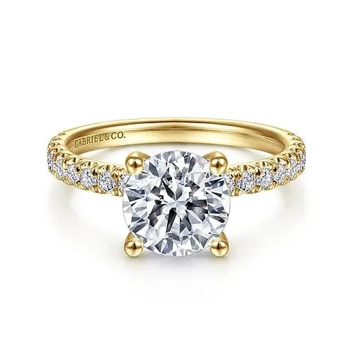 Amira - 14K Yellow Gold Round Diamond Engagement Ring