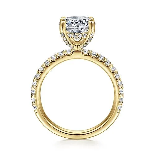 Amira - 14K Yellow Gold Round Diamond Engagement Ring