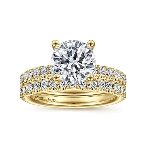 Amira - 14K Yellow Gold Round Diamond Engagement Ring