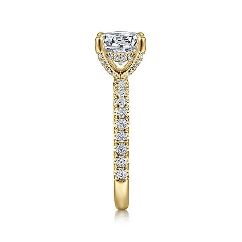 Amira - 14K Yellow Gold Round Diamond Engagement Ring
