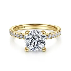 Amira - 14K Yellow Gold Round Diamond Engagement Ring