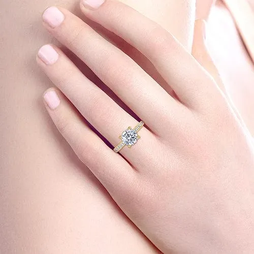 Amira - 14K Yellow Gold Round Diamond Engagement Ring
