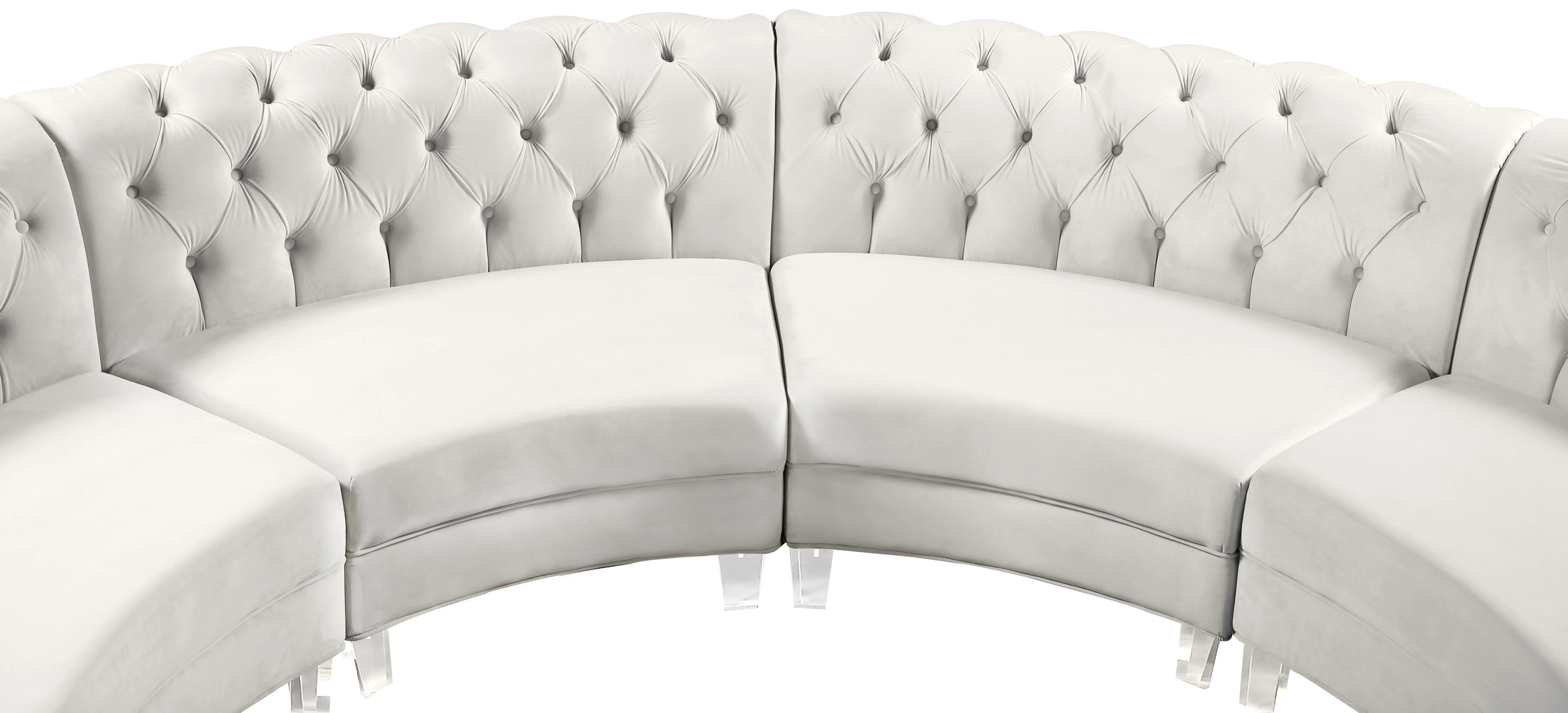 Anabella Cream Velvet 5pc. Sectional