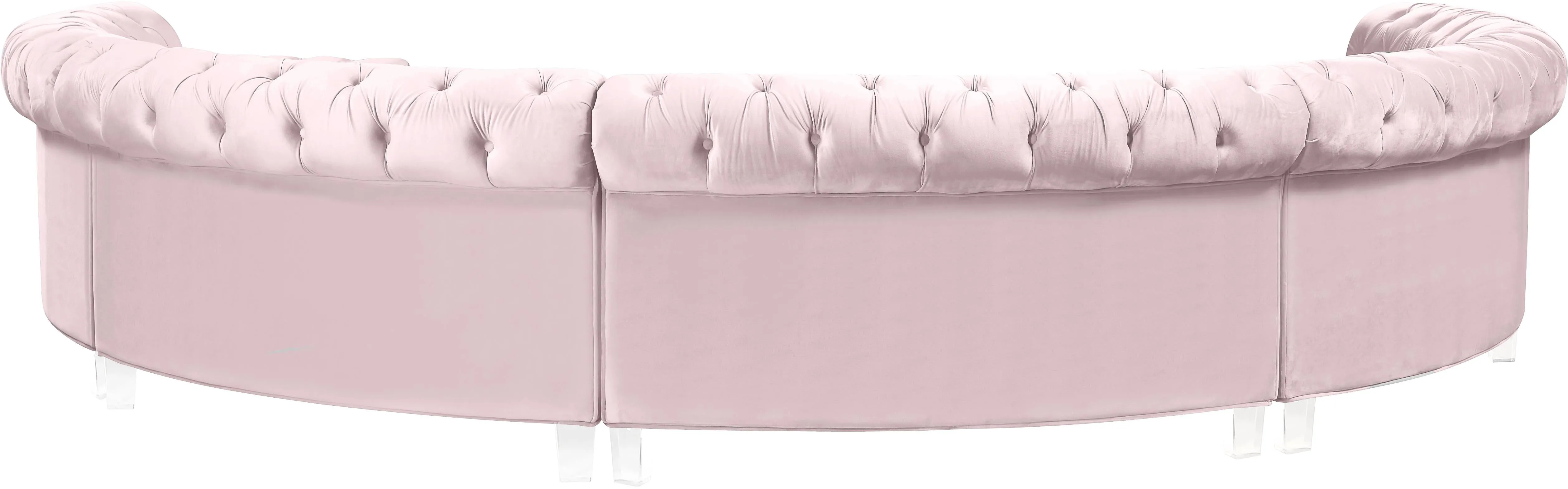Anabella Pink Velvet 5pc. Sectional
