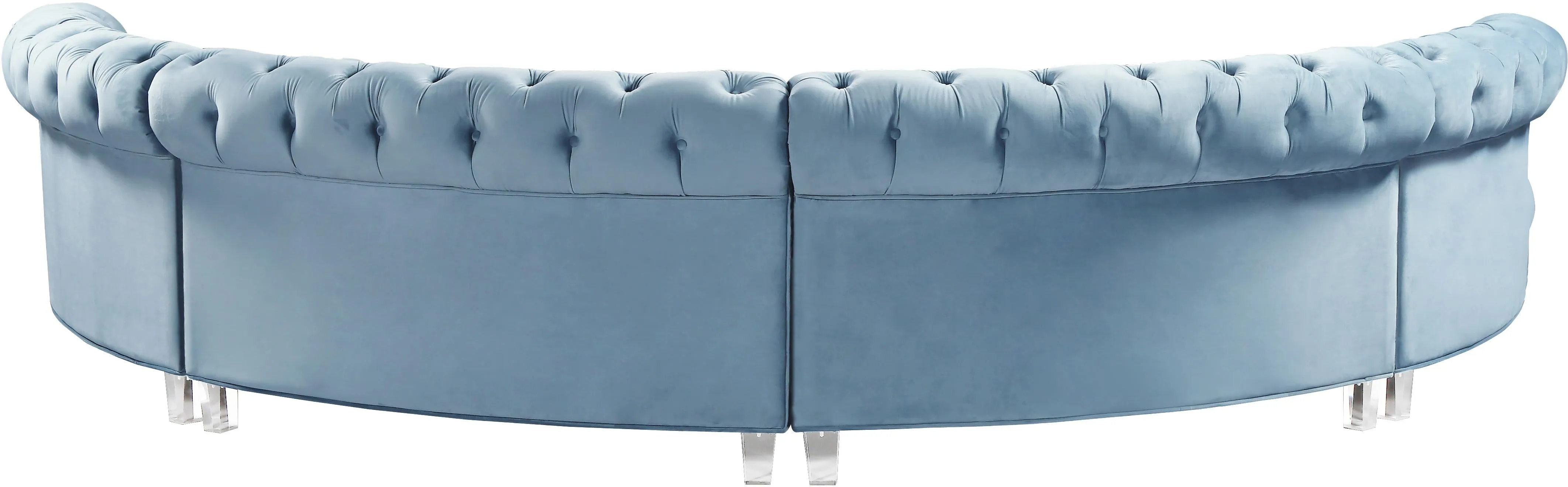 Anabella Sky Blue Velvet 4pc. Sectional