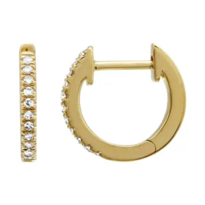 Anné Gangel Small Diamond Yellow Gold Huggie Hoops