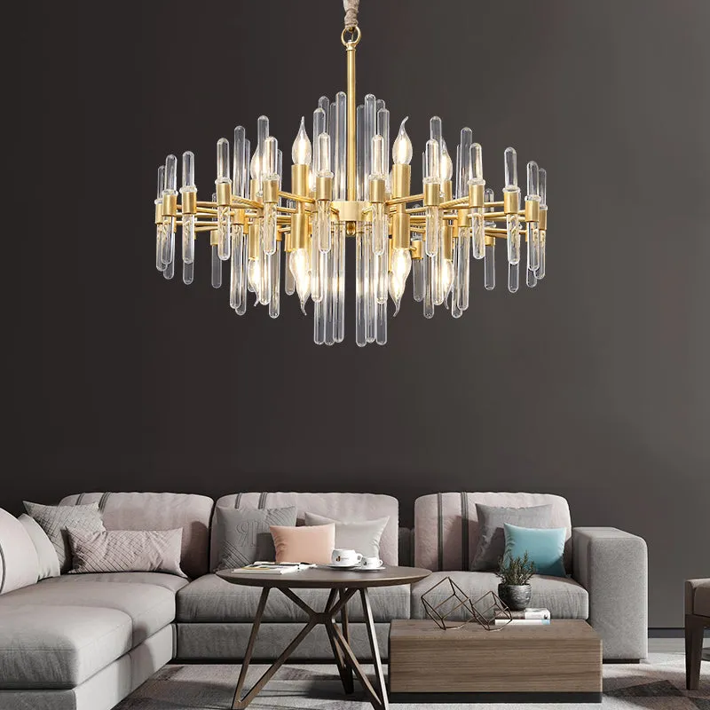Antique Brass Crystal Chandelier