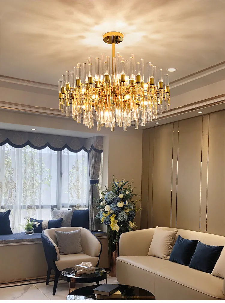 Antique Brass Crystal Chandelier