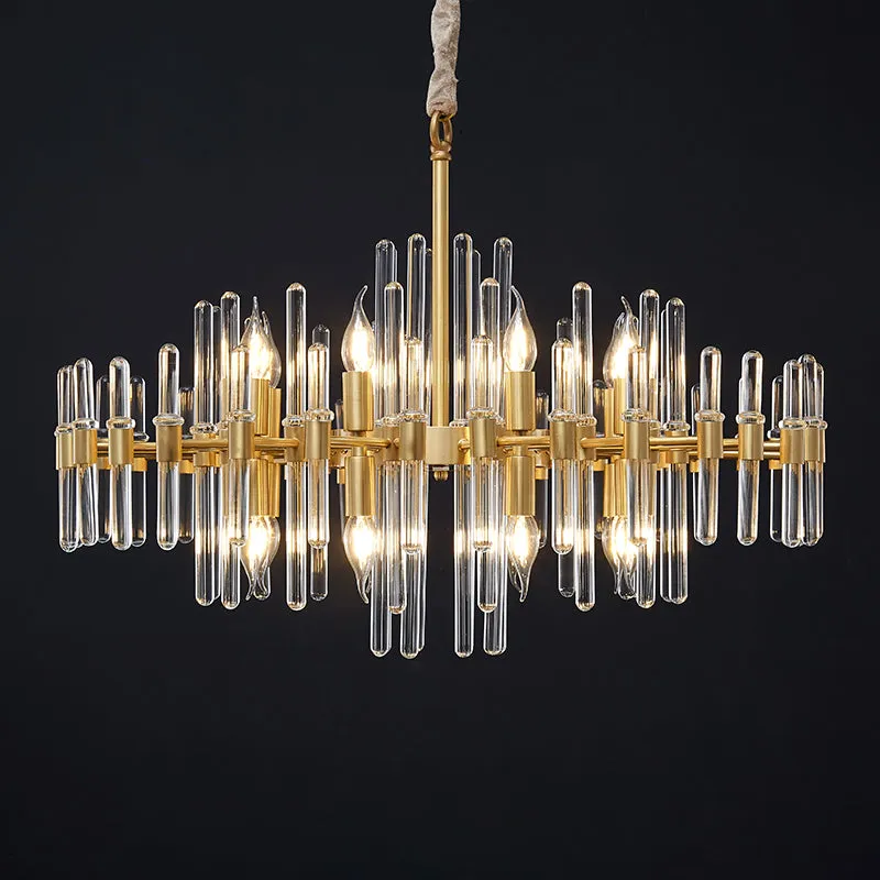 Antique Brass Crystal Chandelier