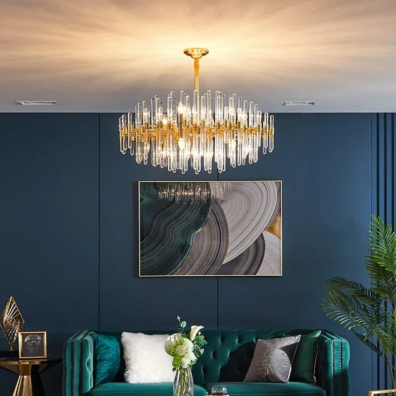 Antique Brass Crystal Chandelier