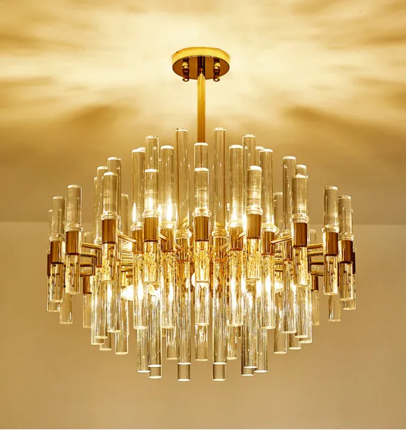 Antique Brass Crystal Chandelier