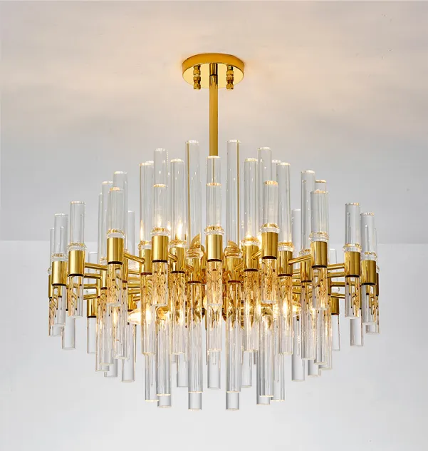 Antique Brass Crystal Chandelier