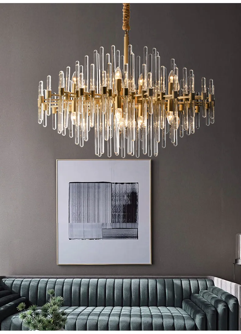 Antique Brass Crystal Chandelier