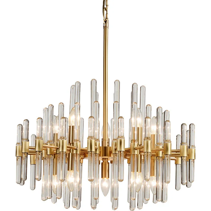 Antique Brass Crystal Chandelier