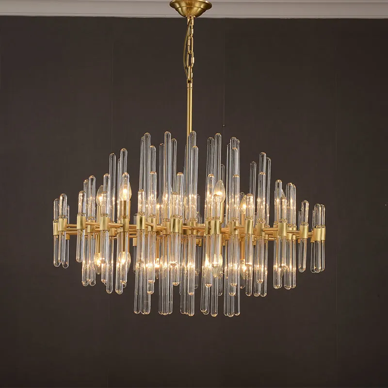 Antique Brass Crystal Chandelier