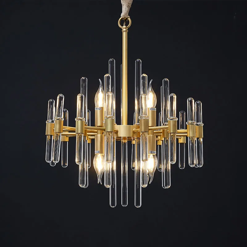 Antique Brass Crystal Chandelier