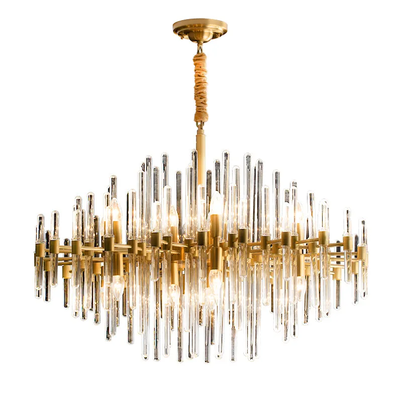 Antique Brass Crystal Chandelier