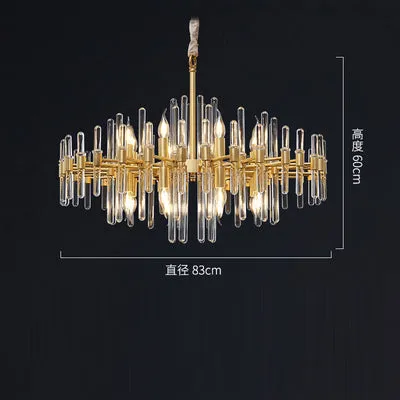 Antique Brass Crystal Chandelier