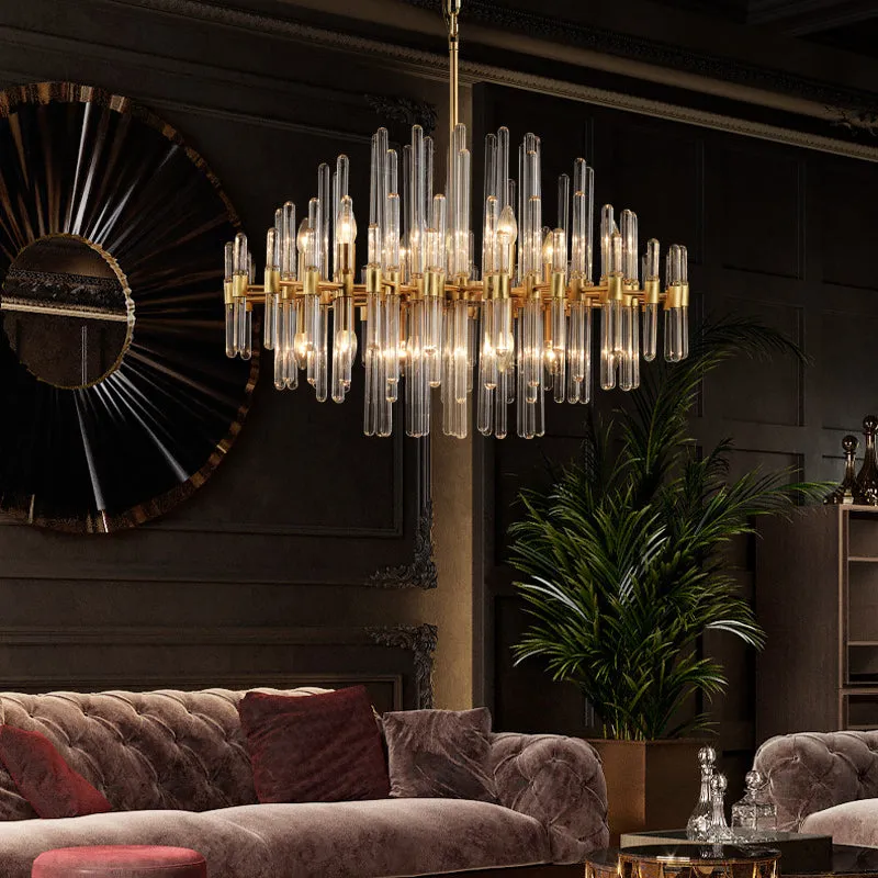 Antique Brass Crystal Chandelier
