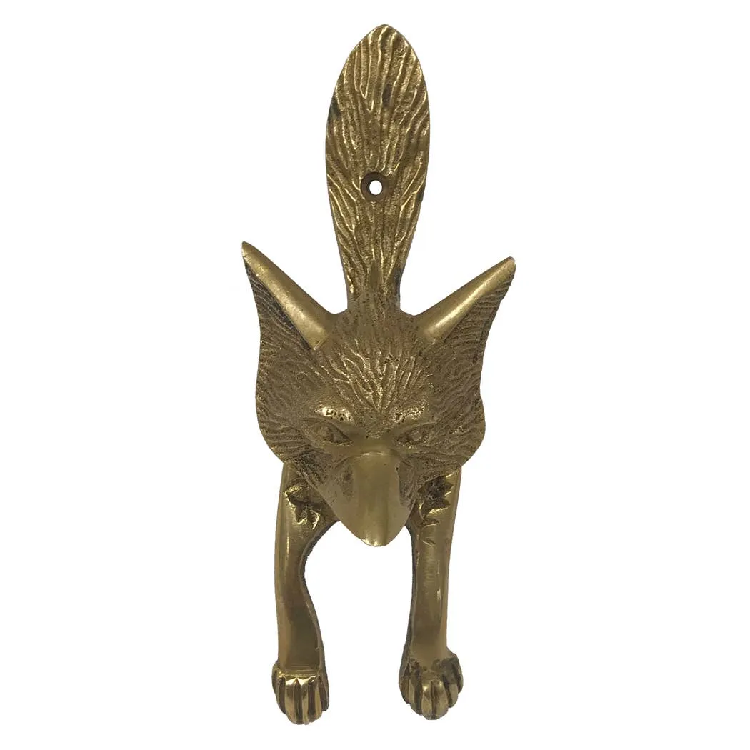 Antiqued Brass Fox Door Knocker - 6 1/4 “
