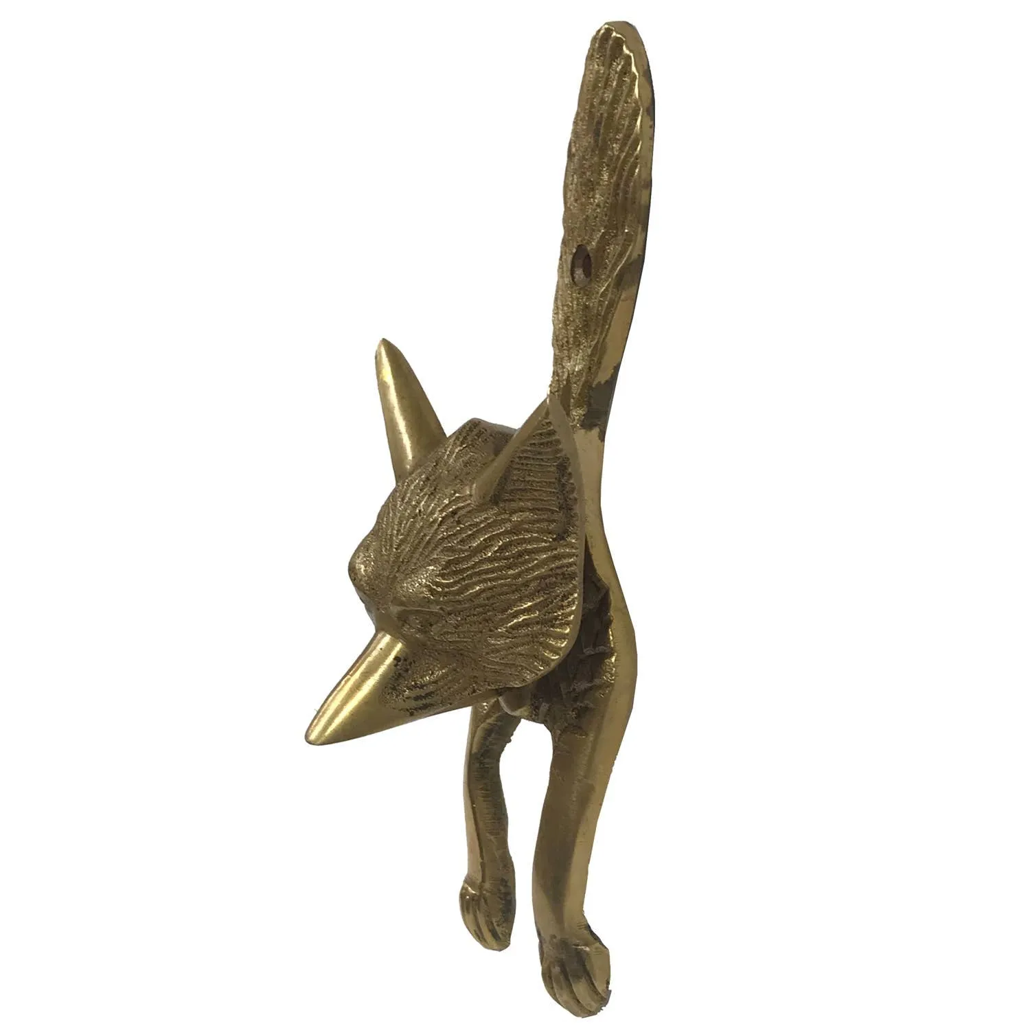 Antiqued Brass Fox Door Knocker - 6 1/4 “