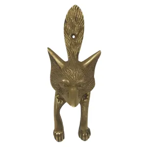 Antiqued Brass Fox Door Knocker - 6 1/4 “