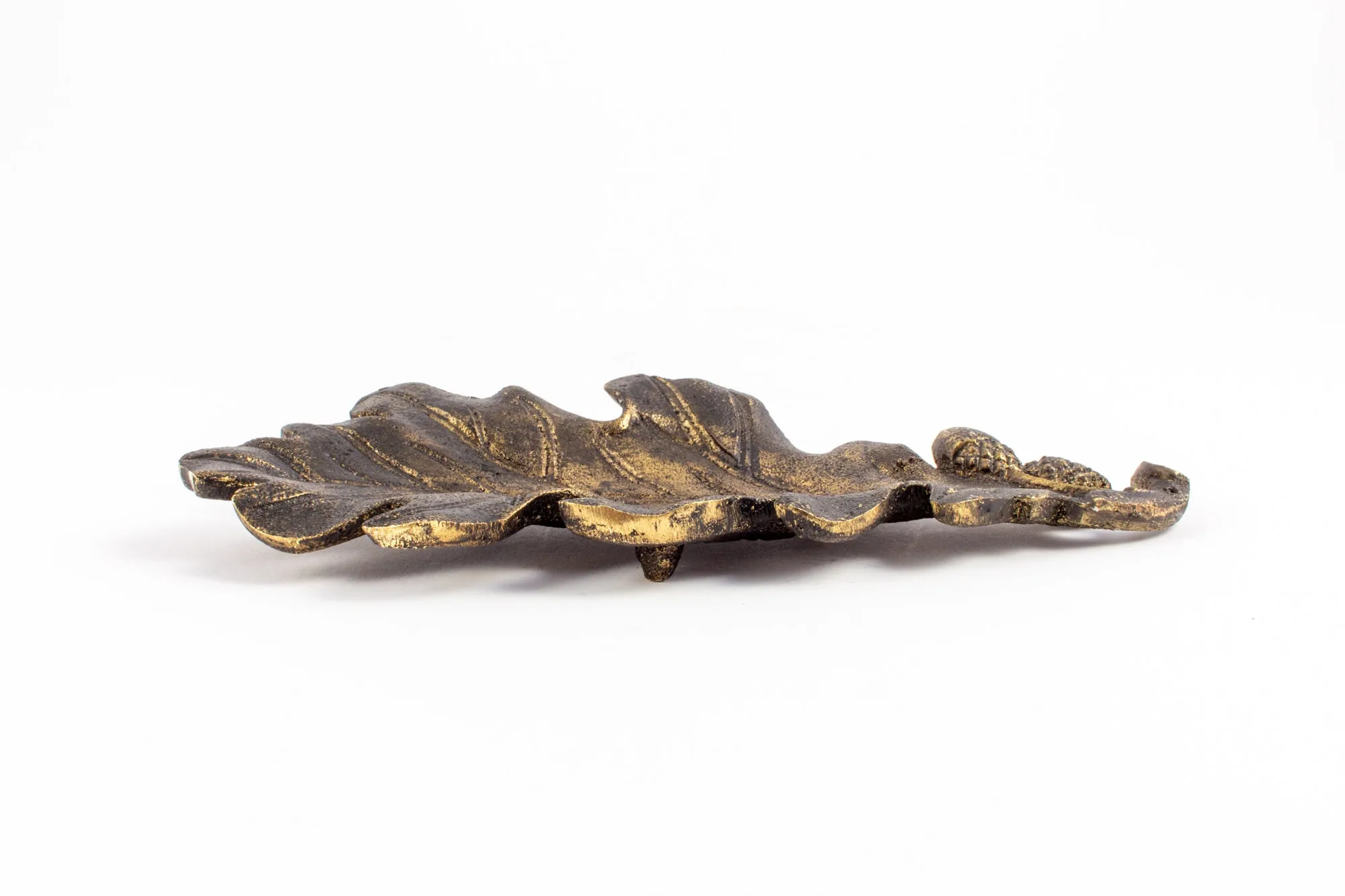 Antiqued Brass Oak Leaf Dish