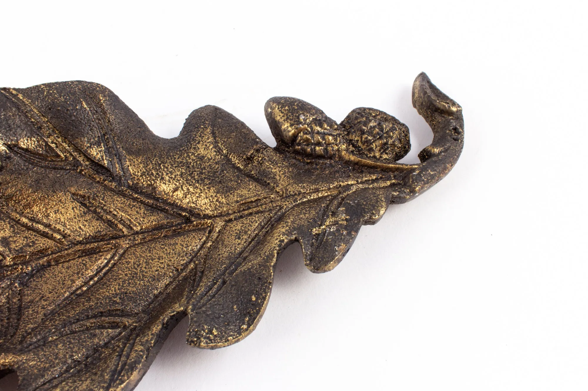 Antiqued Brass Oak Leaf Dish