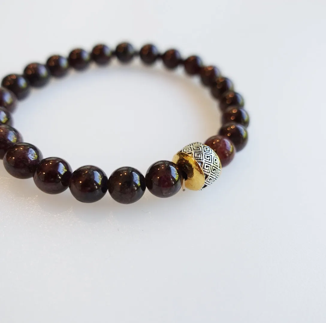 Auspicious Beaded Garnet Bracelet