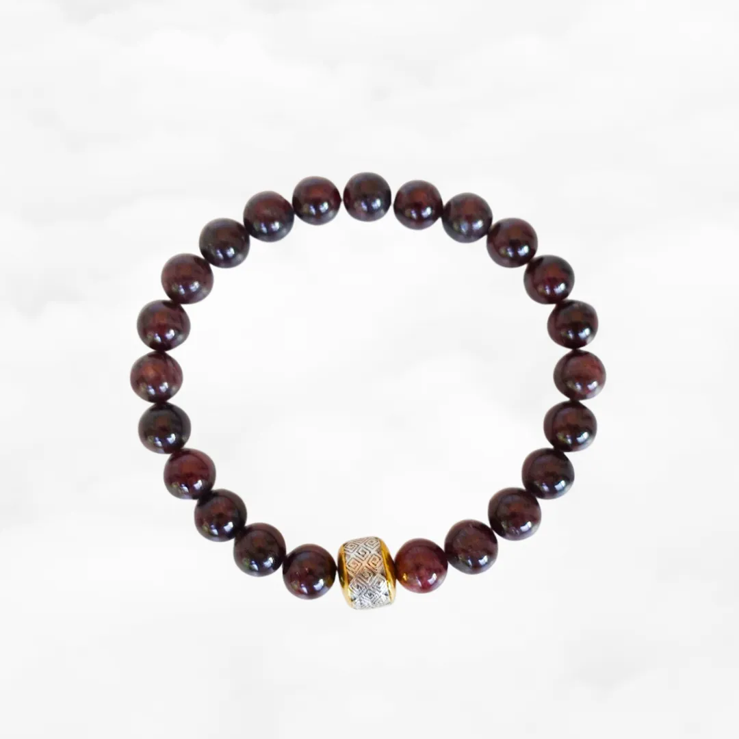 Auspicious Beaded Garnet Bracelet